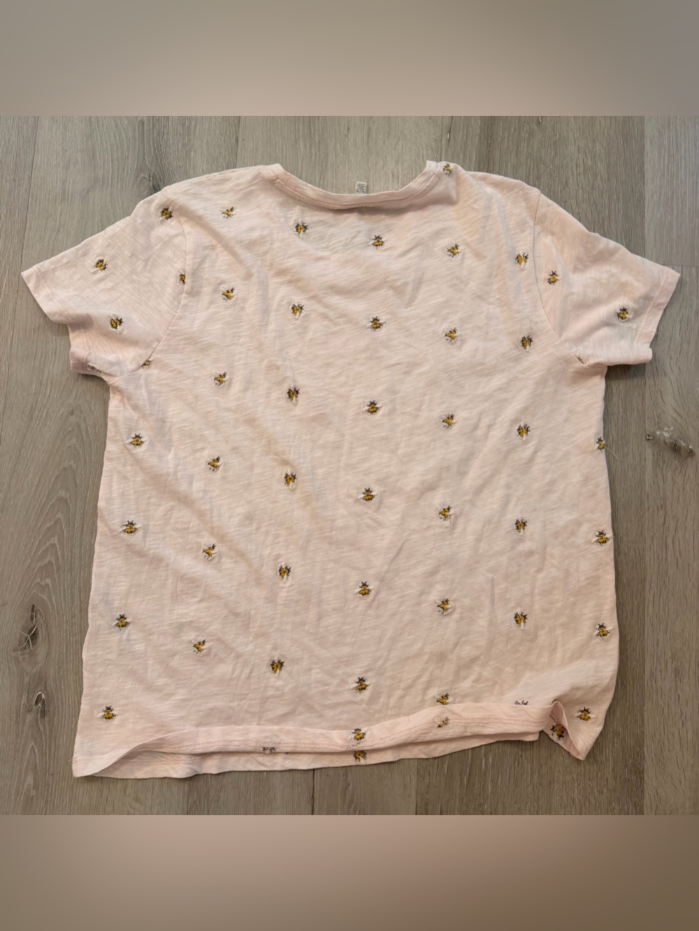 Lucky Brand Bee Embroidered Easy Crew Neck T-Shirt - Pink - Size XL - Picture 5 of 6